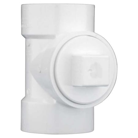 PVC Cleanout Tee with Plug, Hub x Hub x FNPT, 3 in Pipe Size