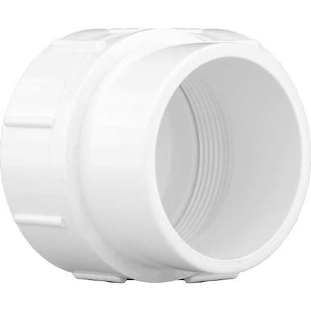 PVC Cleanout Adapter with Plug, FNPT x Spigot, 3 in Pipe Size