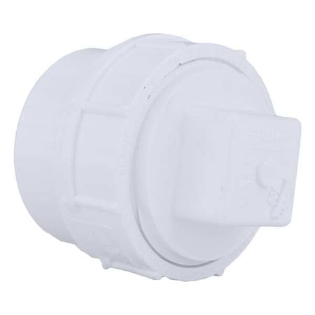 PVC Cleanout Adapter with Plug, FNPT x Spigot, 2 in Pipe Size