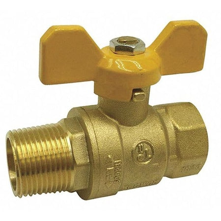 1" FNPT x MNPT Brass Ball Valve Inline