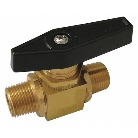3/8" MNPT Brass Mini Ball Valve Inline