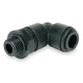 Push-Fit Elbow Fitting, 5/16 in Tube Size, Acetal, Black, 10 PK