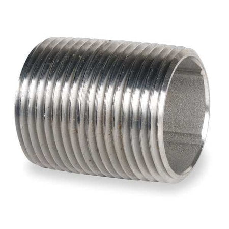 3/8" MNPT x 1" TBE Stainless Steel Close Pipe Nipple Sch 40