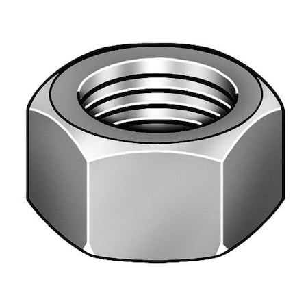 Hex Nut, 3/8"-24, Steel, Grade 2, Chrome Plated, 21/64 in Ht, 50 PK