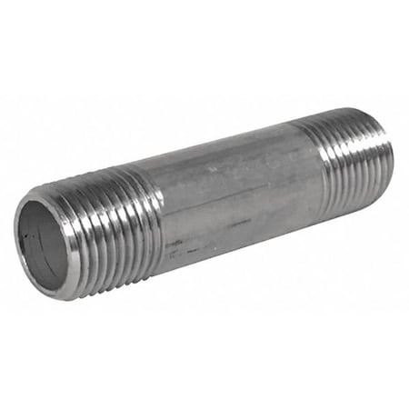 1/2" MNPT x 12" TBE Stainless Steel Pipe Nipple Sch 80
