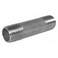 3/8" MNPT x 1-1/2" TBE Stainless Steel Pipe Nipple Sch 80, Inside Dia.: 7/16"