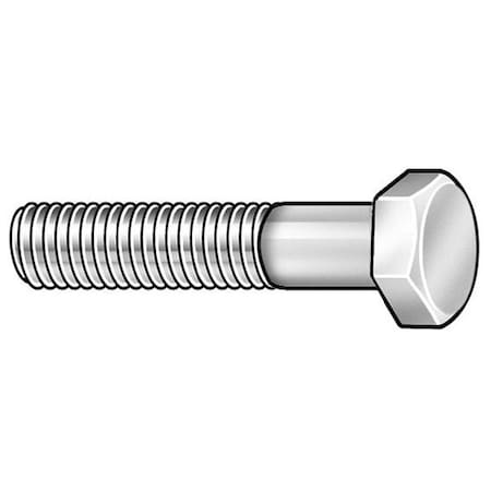 Grade A307, 3/8"-16 Hex Head Cap Screw, Zinc Plated Steel, 10 in L, 50 PK