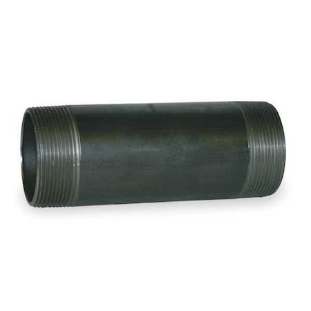 2" x 4-1/2" Black Pipe Nipple Sch 80, Wall Thickness: 9/64 in