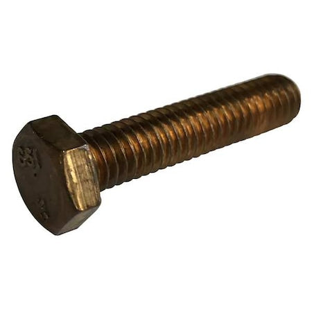 Not Graded, 1/2"-13 Hex Head Cap Screw, Plain Bronze, 2-1/2 in L, 5 PK