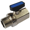 3/8" FNPT x MNPT Nickel Brass Mini Ball Valve Inline
