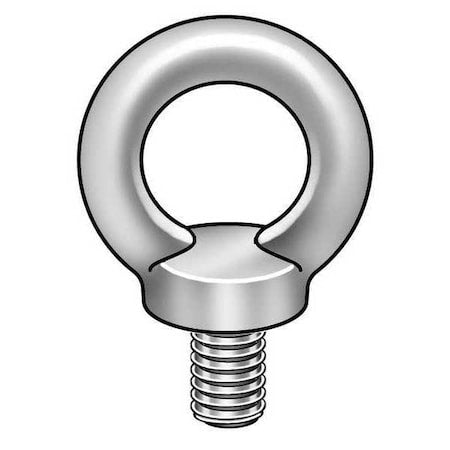 Eye Bolt With Shoulder, M30-3.50, 45 mm Shank, 60 mm ID, Steel, Zinc Plated