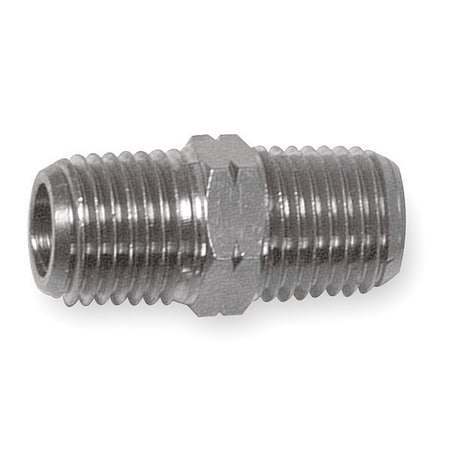 Hex Conversion Nipple Chrome Plated Brass Hex Conversion Nipple, 1/8 in Male NPT X 1/8 in Male BSPP