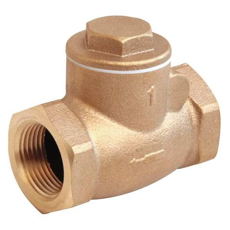 Swing Check Valve, 1/2 in, FNPT x FNPT, Inline, Bronze Body
