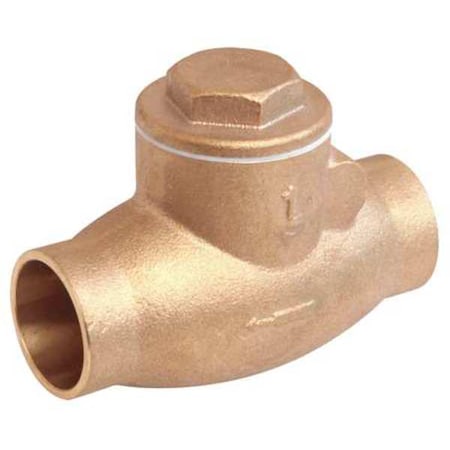 Swing Check Valve, 3 in, Sweat x Sweat, Inline, Bronze Body