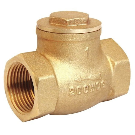 Swing Check Valve, 1 in, FNPT x FNPT, Inline, Brass Body
