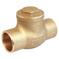 Swing Check Valve, Inline, 1/2 in, Sweat x Sweat, Brass Body