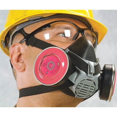 Half Mask Respirator Kit: 2 Cartridges Included, P100, Magenta, Advantage Series, Threaded, Size S