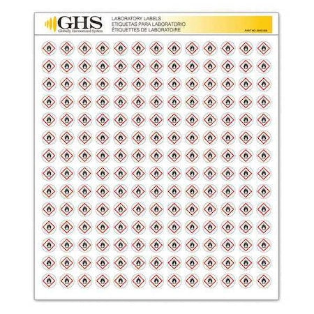 GHS Label, 1/2 in H, 1/2 in W, Paper, PK1820