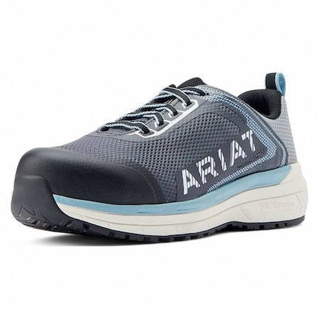 Women's Composite Toe Athletic Shoe, Gray/Light Blue, 10, B, 10044427