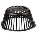 Round Roof Drain Dome Strainer, 11-1/8 in Dia x 5-1/4 in H, Twist Lock, Plastic, Black