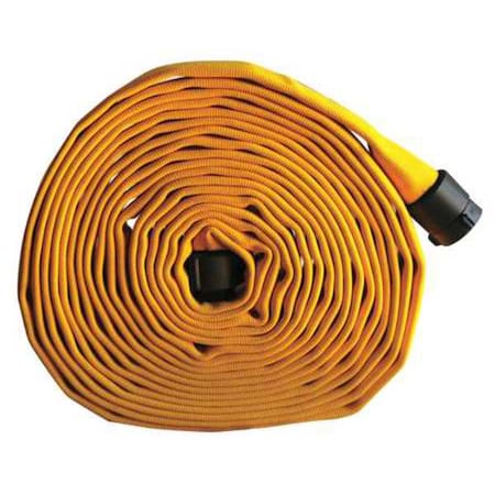 Fire Hose, Double Jacket, 50 ft. Length, 2 1/2 in Hose Inside Dia., EPDM Hose Tube, MNH Fitting A