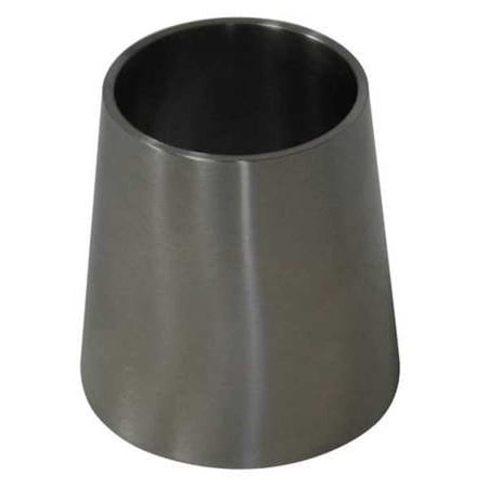 1-1/2" x 1" Butt Weld T304 SS Concentric Reducer