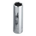 3/8 in Drive, 14mm Metric Socket, 12 Points,  Steel, Chrome, 14 mm