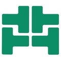 Floor Marking Tape, Polyester, Solid, Green, 2 in W., 8 mil Thickness, 20 PK