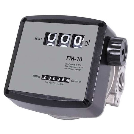 Flowmeter,Mechanical,32 GPM,3/4 In FNPT