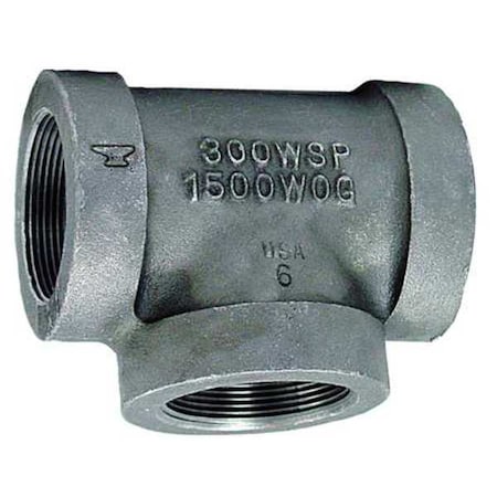 Reducing Tee Reducing Tee, 2" x 2" x 1-1/4" Pipe, FNPT, Malleable Iron, Class 300