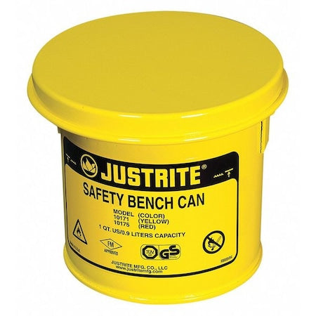 Bench Can 0.25 gal Steel Can, Steel Plunger, 4 1/2 in Dasher Plate Dia., Yellow