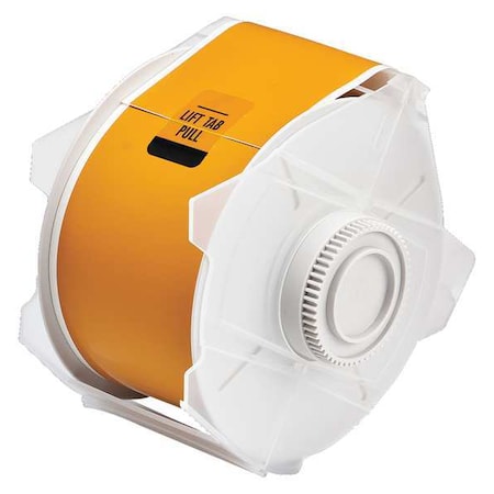Label Tape Cartridge, Yellow/Brown, Labels/Roll: Continuous