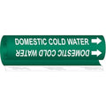 Pipe Marker,Domestic Cold Water,Green, 5673-II