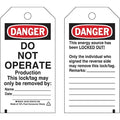 Danger Tag, Polyester, 5 3/4 in H x 3 in W, Black/Red on White, Rectangle, 25 PK