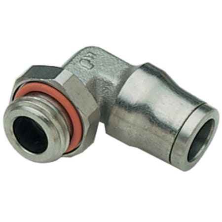 Push-Fit Elbow Fitting, 5/32 in Tube Size, Brass, Silver