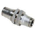 Push-Fit Union Fitting, 15/32 in Tube Size, Brass, Silver