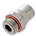 Push-Fit Adapter Fitting, 1/4 in Tube Size, Brass, Silver