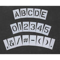 Pavement Stencil, Combination Set, A Thru Z, 0 Thru 9, Punctuation, 8 in Character Height, Clear
