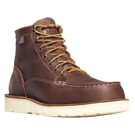 Men's 6-Inch Work Boot, 9 D, Steel Toe, 6 in H, Brown, 15564