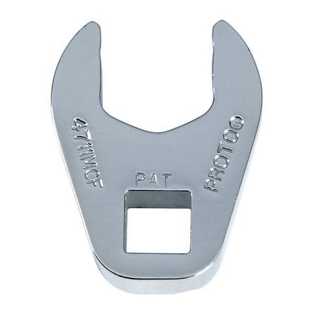 1/4" Drive, Metric 8mm Crowfoot Socket Wrench, Open End Head, Full Polish Finish