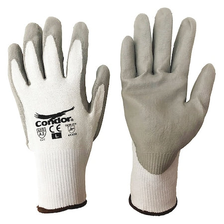 Cut-Resistant Coated Gloves, Cut Level A2 ,Dipped ,Polyurethane ,Smooth ,M 1 PR