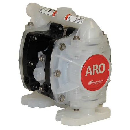 Double Diaphragm Pump, Polypropylene, Air Operated, PTFE, 5.3 gpm GPM 225 Degrees F