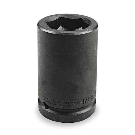 Deep Impact Socket,1 In Drive,1-1/2 In,6 pt, Black Oxide