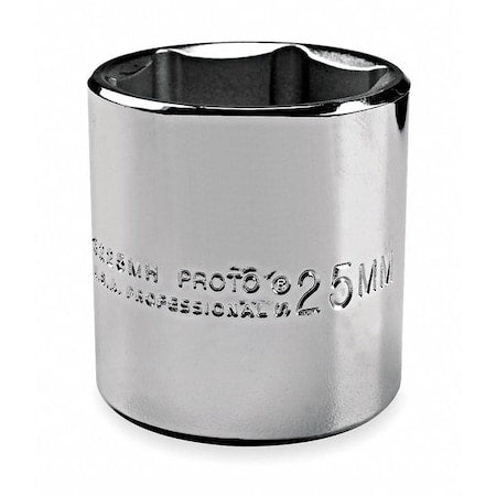 3/8 in Drive, 7/8" Hex SAE Socket, 6 Points,  Steel, Chrome, 7/8 in