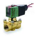 Solenoid Valve, 2-Way, 2-Position, Normally Closed, 1-1/2 in Pipe Size, 100V to 240V AC/DC, Brass