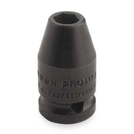 1/4 in Drive Impact Socket Standard Socket, black oxide,10 mm