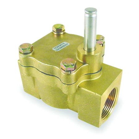 Brass Solenoid Valve Less Coil, Normally Closed, 1 1/2 in Pipe Size