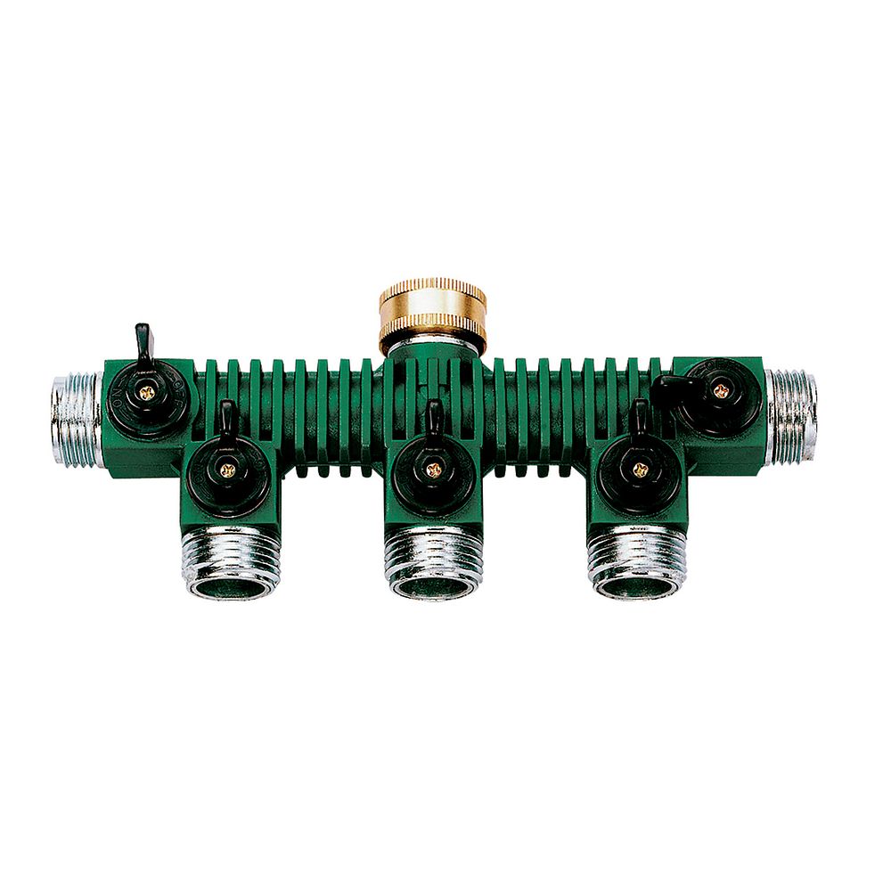 Zinc 5-Way Shut-Off Hose Manifold 62019