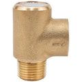 Pressure Relief Valve,Brass,125 psi