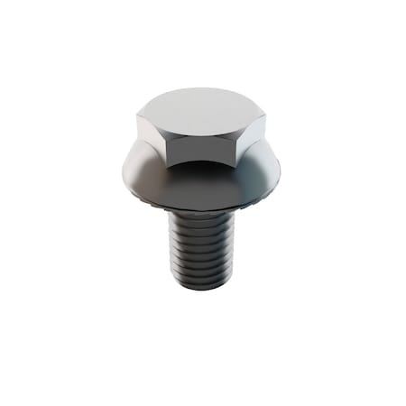 Not Graded, M10-1.50 Serrated Flange Bolt, Plain Stainless Steel, 20 mm L, 5 PK